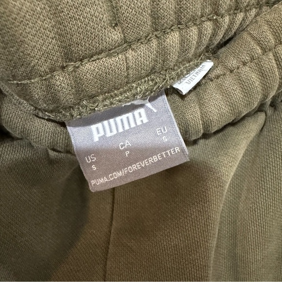 PUMA Green Big Boy Athletic Embroidery Logo Two Front Pockets Pants Joggers Sz S - Picture 11 of 12